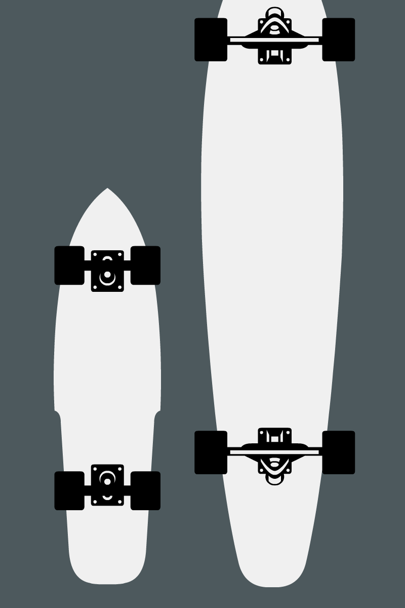 Skateboard and Longboard Difference - Desing Style by Illugrama