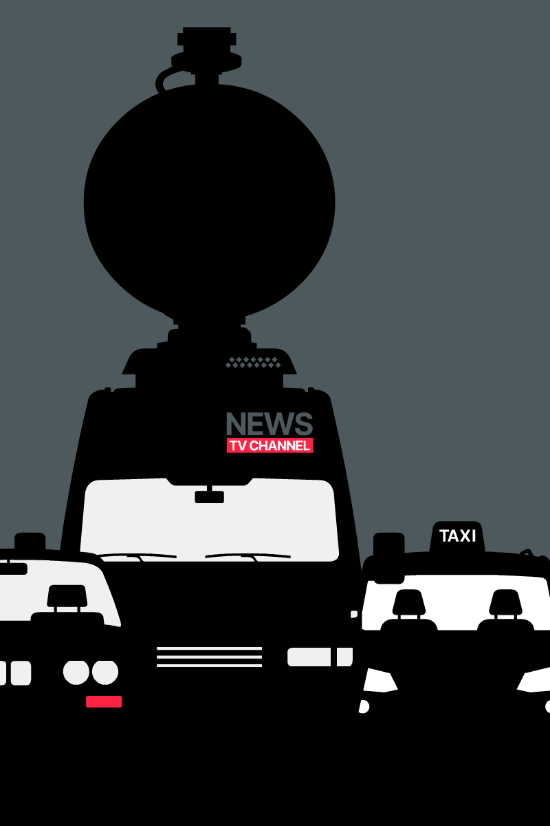 Cars Vans Taxi - Minimalist Illustration  by Illugrama