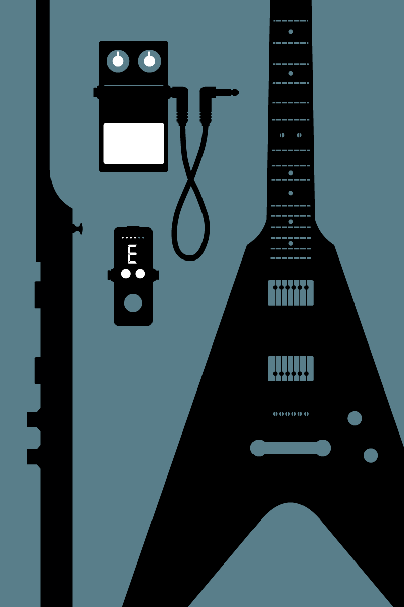 Electric Guitar - Minimalist Illustration by Illugrama