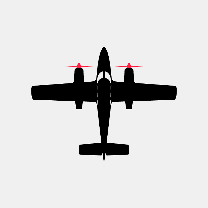 Airplane Top View - Flat Illustration Style by Illugrama