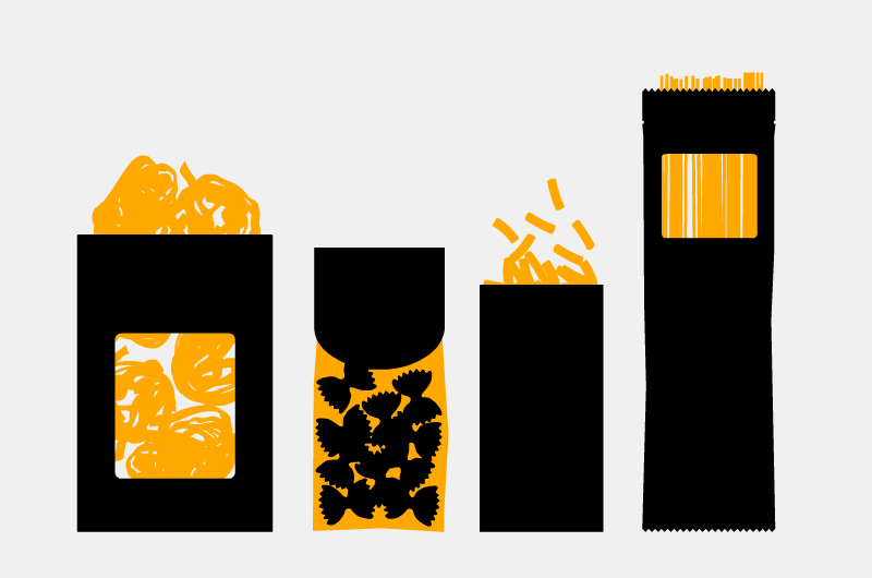 Types of Pasta - Cutting Edge Illustration by Illugrama