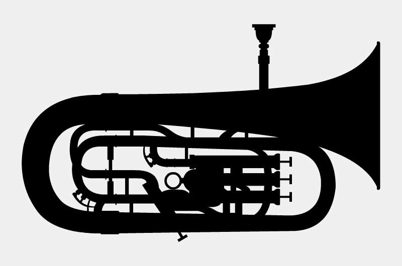 Tuba Trumpet - Graphic Silhouette by Illugrama