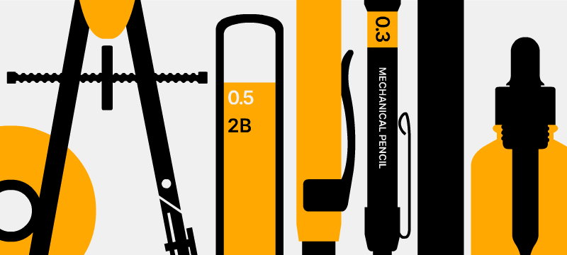 Architect Tools - Minimalist Illustration by Illugrama