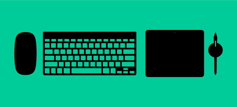 Keyboard and Mouse Setup - Minimalist Vector Graphics by Illugrama 