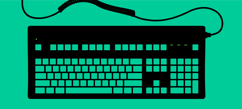 Vintage Computer keyboard - Flat Illustration by Illugrama
